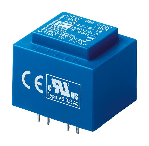 AVB0.35/2/6 TRANSFORMER, 2 X 6V, 0.35VA BLOCK