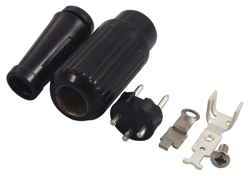 591-0300 PLUG, DIN, LOCKING, BLACK, 3POLE DELTRON COMPONENTS