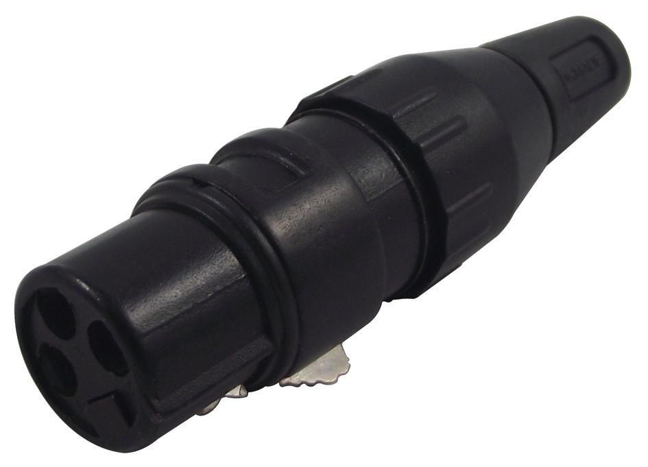 708-0300 SOCKET, XLR, FREE, BLACK, 3POLE DELTRON COMPONENTS