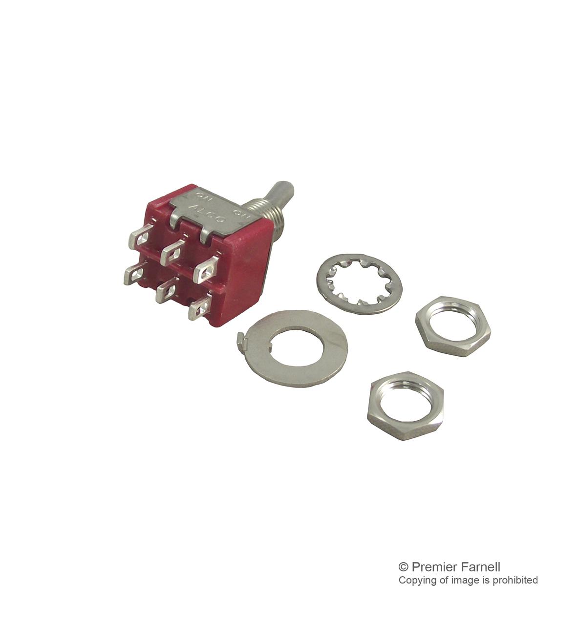 A201SYZQ04 SWITCH, DPDT, 5A, 120VAC TE CONNECTIVITY