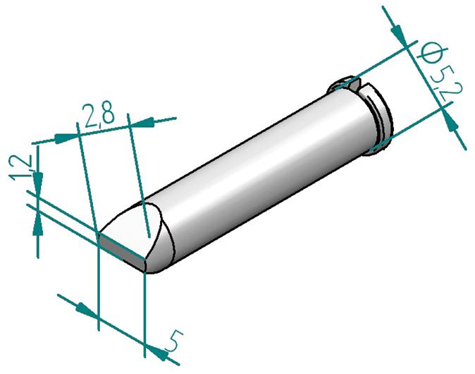 0102CDLF50/SB TIP, SOLDERING, CHISEL POINT, 5.0MM ERSA