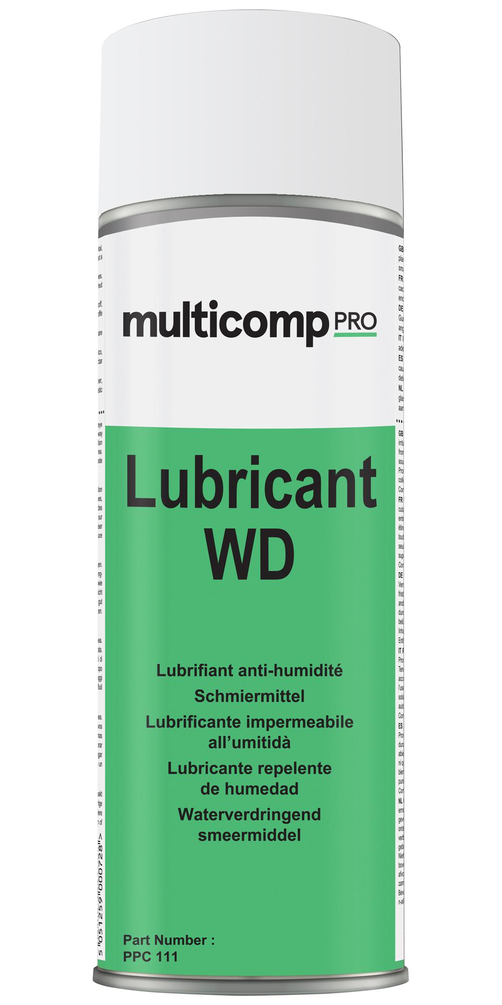 PPC111 LUBRICANT, WD, 400ML, AEROSOL MULTICOMP PRO
