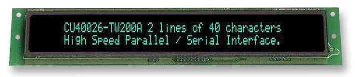 CU40026-TW200A VFD MODULE, 2X40, 5MM,BLUE GREEN NORITAKE ITRON