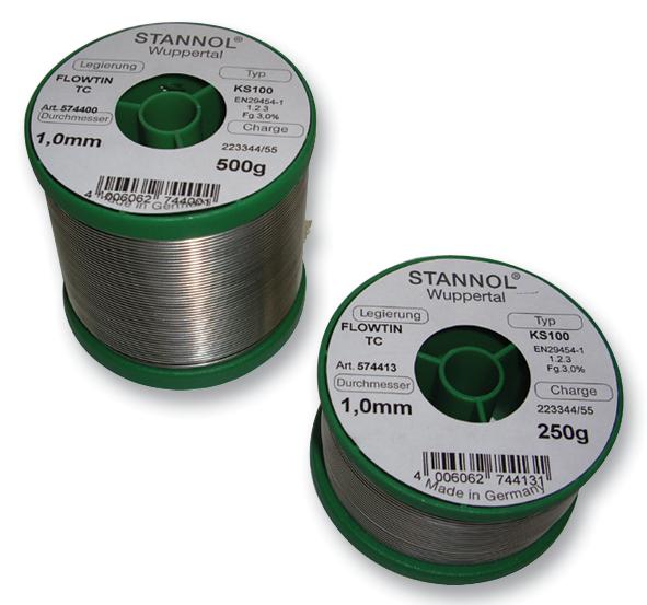 574408 SOLDER WIRE, KS100, 0.5MM, 500G STANNOL