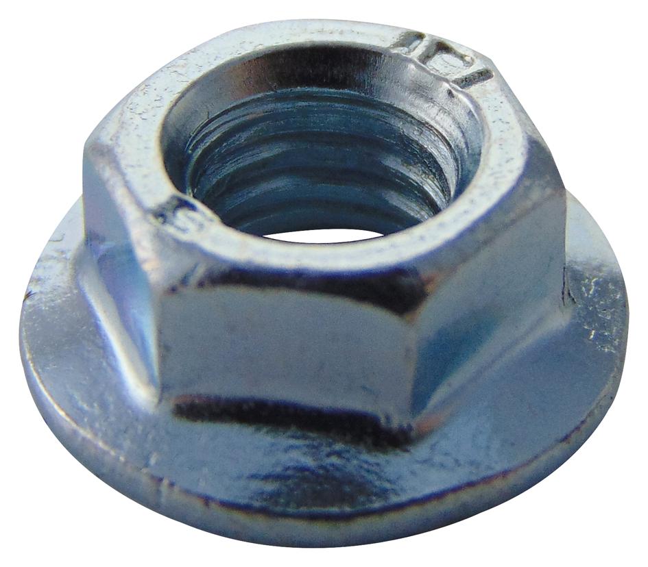 M5- SFST-Z100- FLANGE NUT, SERRATED, BZP, M5, PK100 TR FASTENINGS