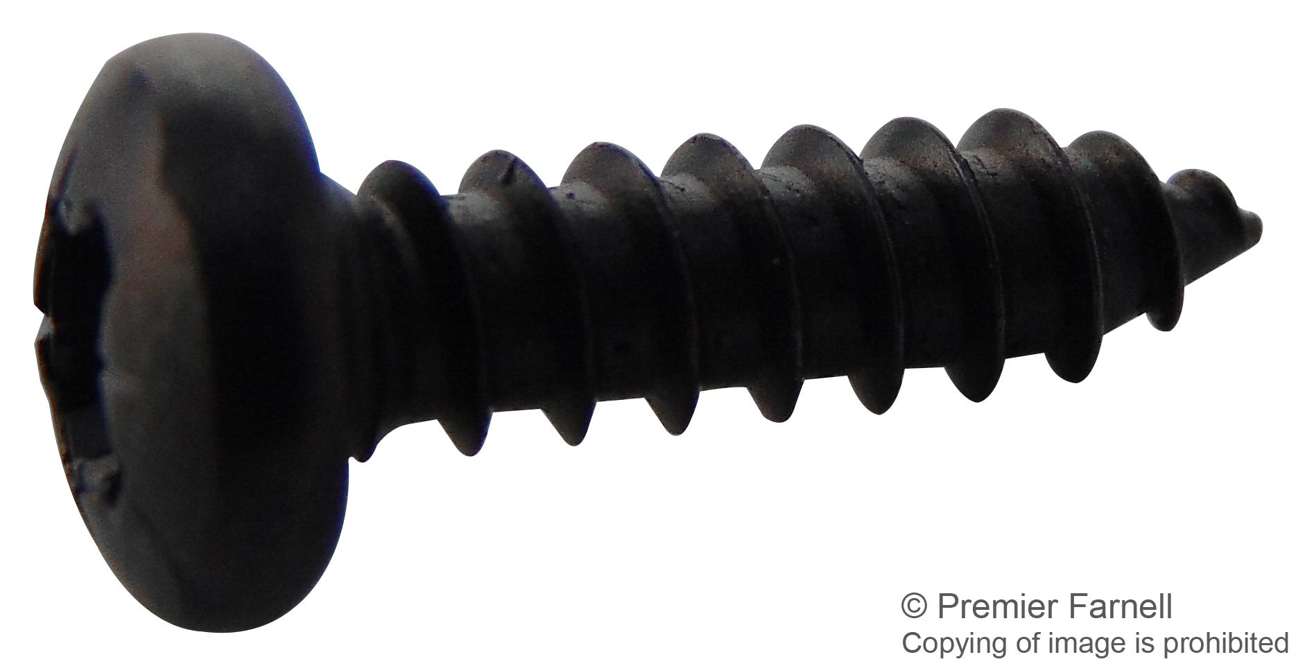 N60.500 PRSTABB100- SCREW, POZI PAN, STEEL, BLK, #6X1/2 TR FASTENINGS