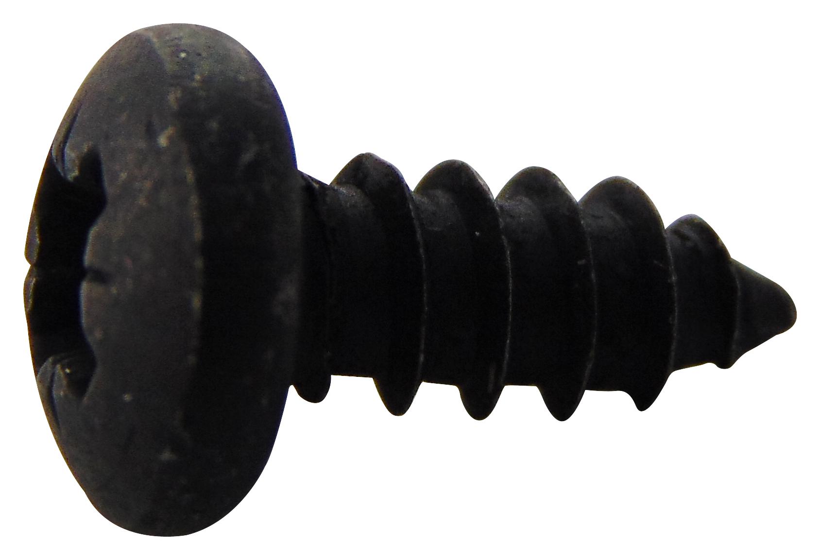 N80.375 PRSTABB100- SCREW, POZI PAN, STEEL, BLK, #8X3/8 TR FASTENINGS