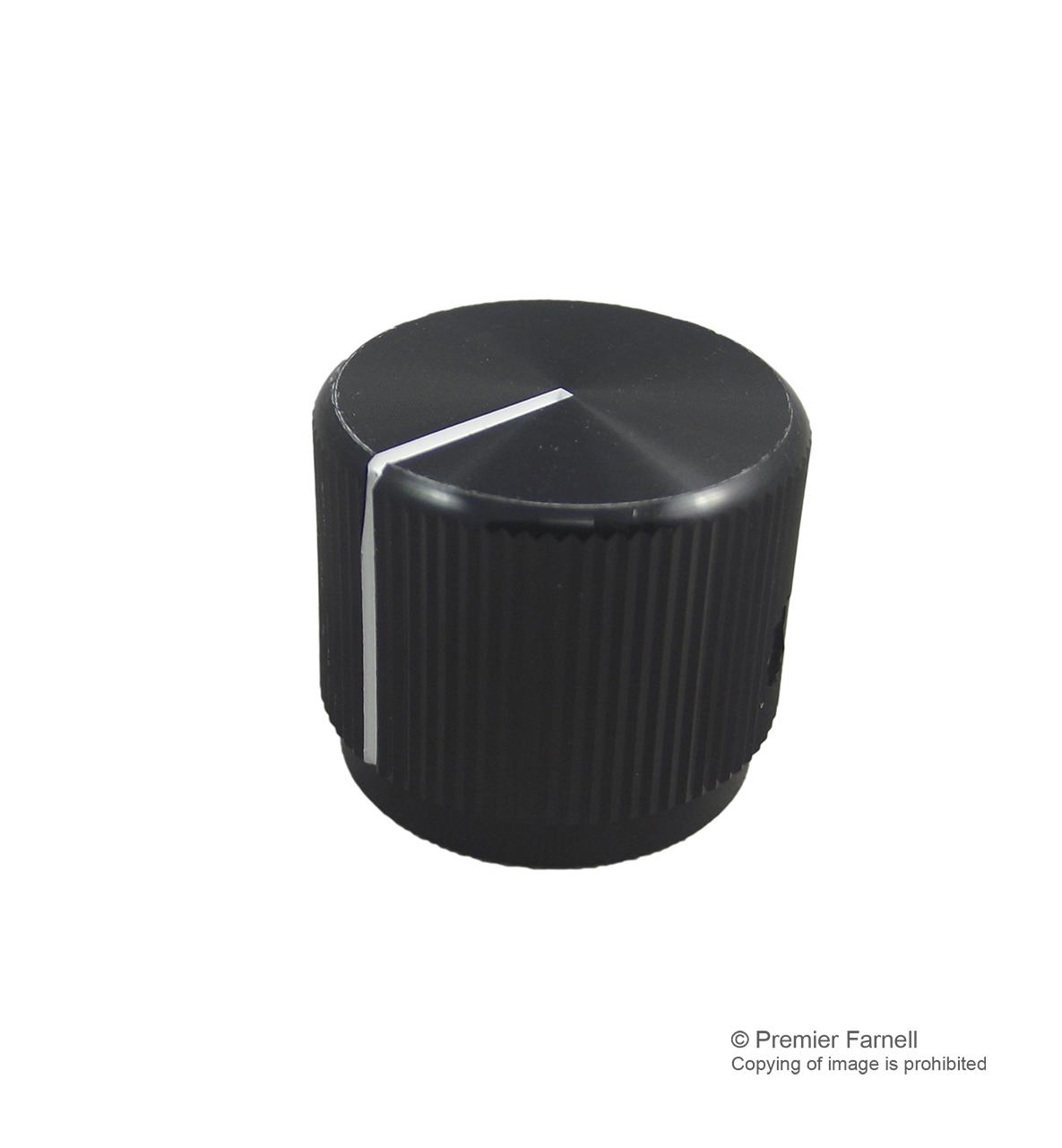 KB00020 KNOB, AL, 19MM, BLACK, 6.4MM SHAFT MULTICOMP