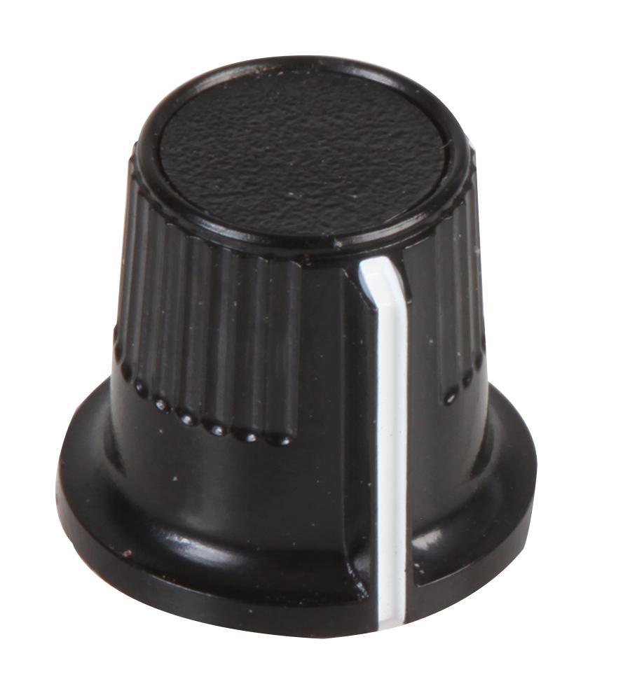 CP-LB12-6-1D KNOB, 12MM, BLACK, CAP 3.2 SHAFT MULTICOMP