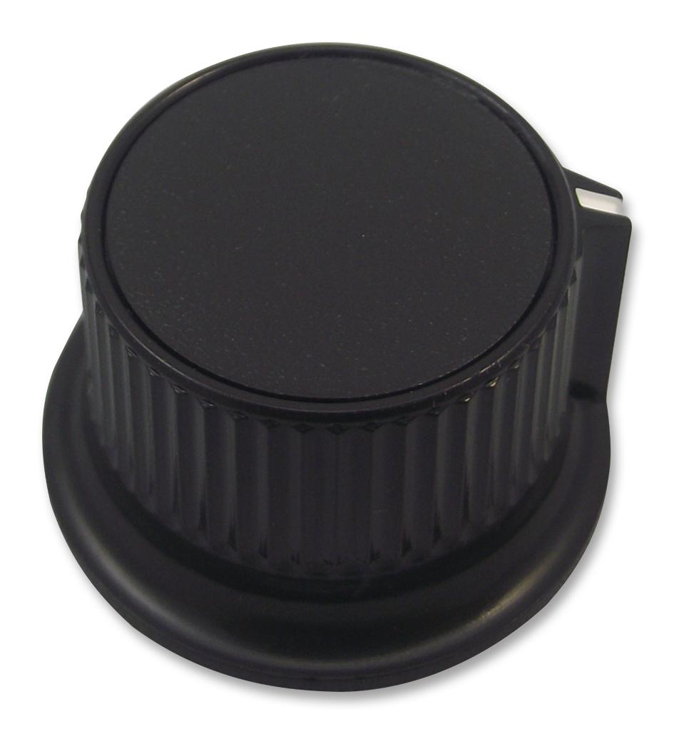 CP-LB28-6-6D KNOB, 28MM, BLACK, CAP 6 SHAFT MULTICOMP