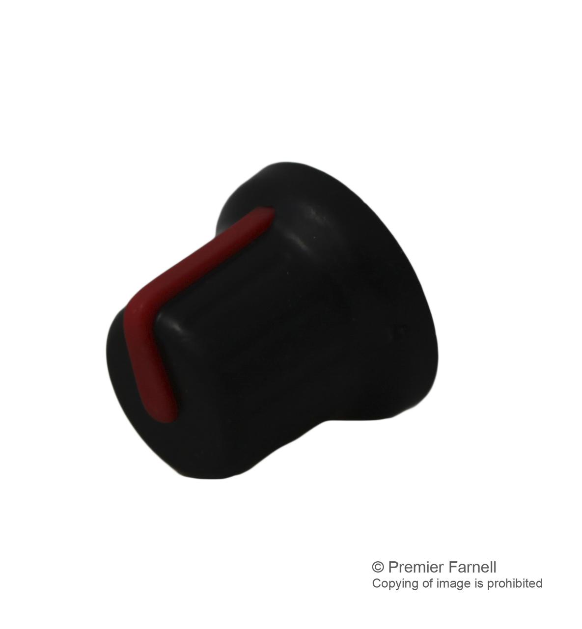 CR-BA-1C6-180D KNOB, 15.7MM, BLACK, RED LINE MULTICOMP