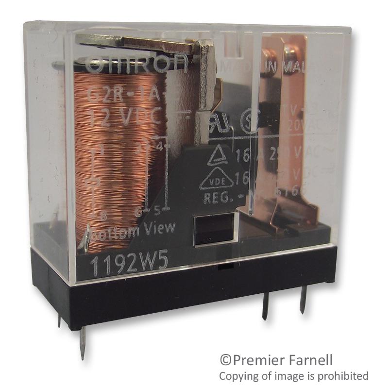 G2R-1-H   DC24 POWER RELAY, SPDT, 24VDC, 16A, THT OMRON