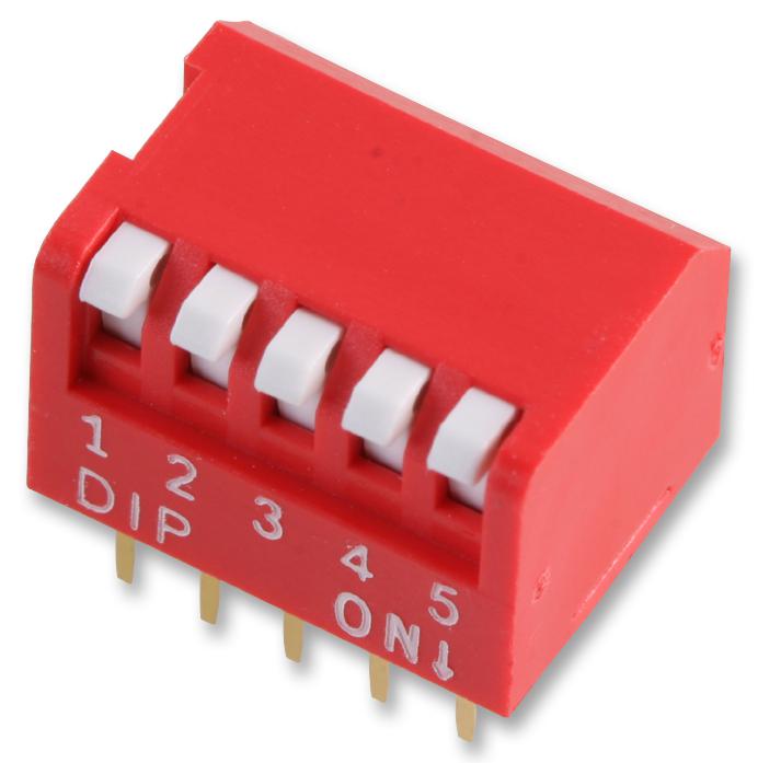 MCNDP-05V DIP SWITCH, 5POS, SPST-NO, PIANO KEY, TH MULTICOMP PRO