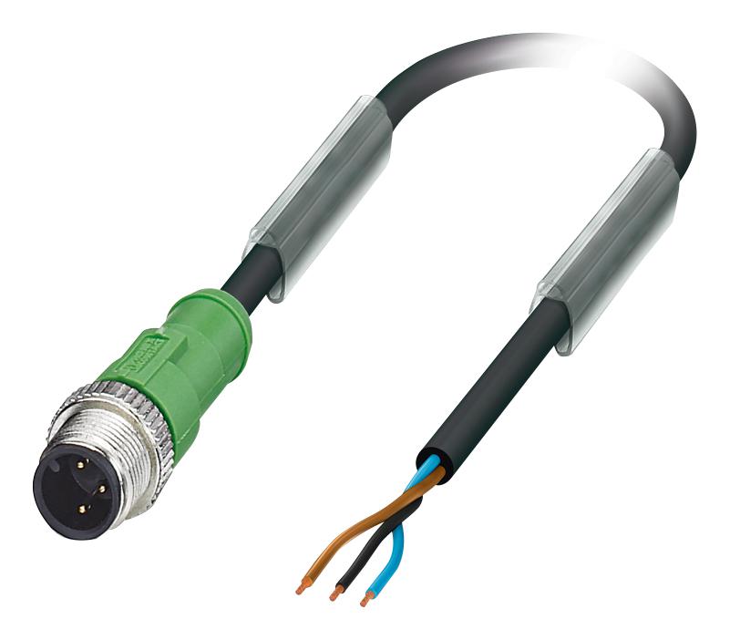 1668014 SENSOR CORD, 3P, M12 PLUG-FREE END, 1.5M PHOENIX CONTACT