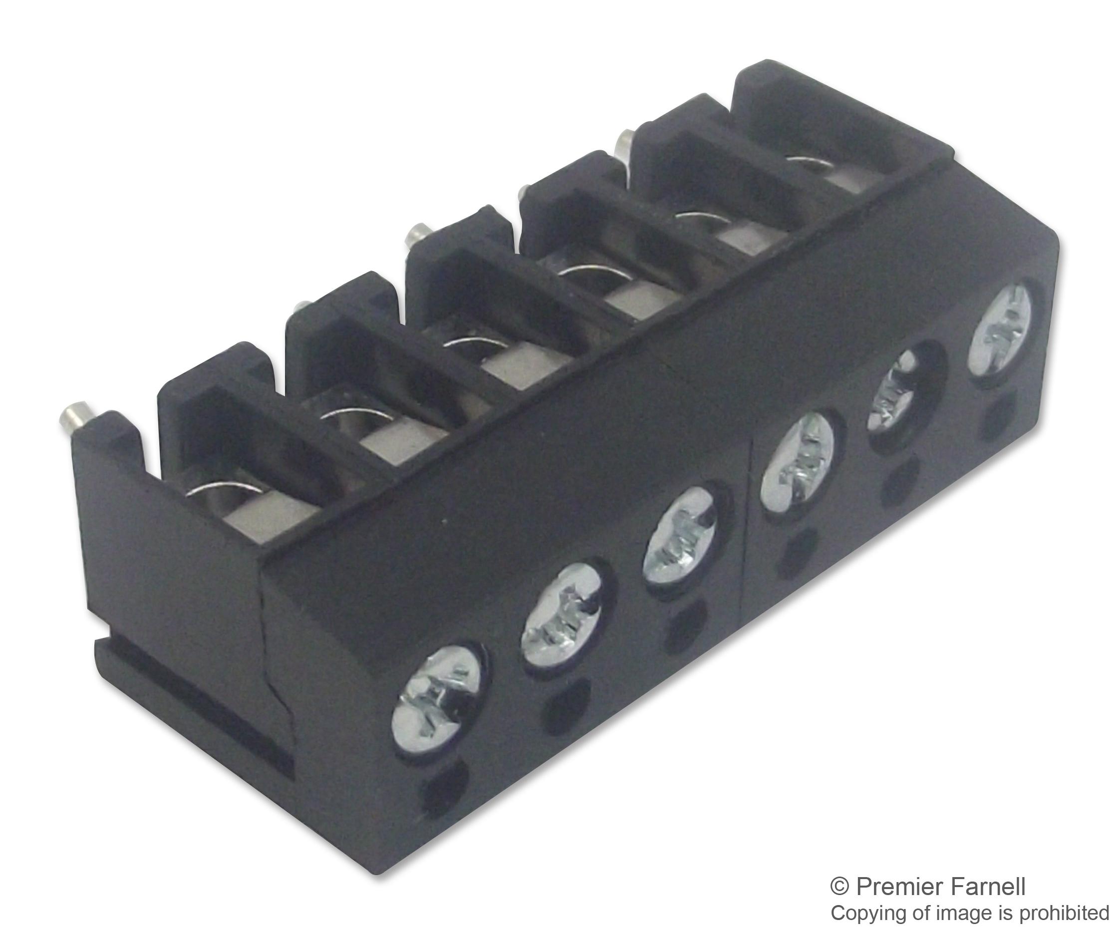 CTB1202/6BK TERMINAL BLOCK, WIRE TO BRD, 6POS, 16AWG CAMDENBOSS