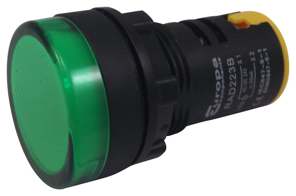 RAD223B 22MM SWITCHES LED PILOT GREEN 24V MULTICOMP