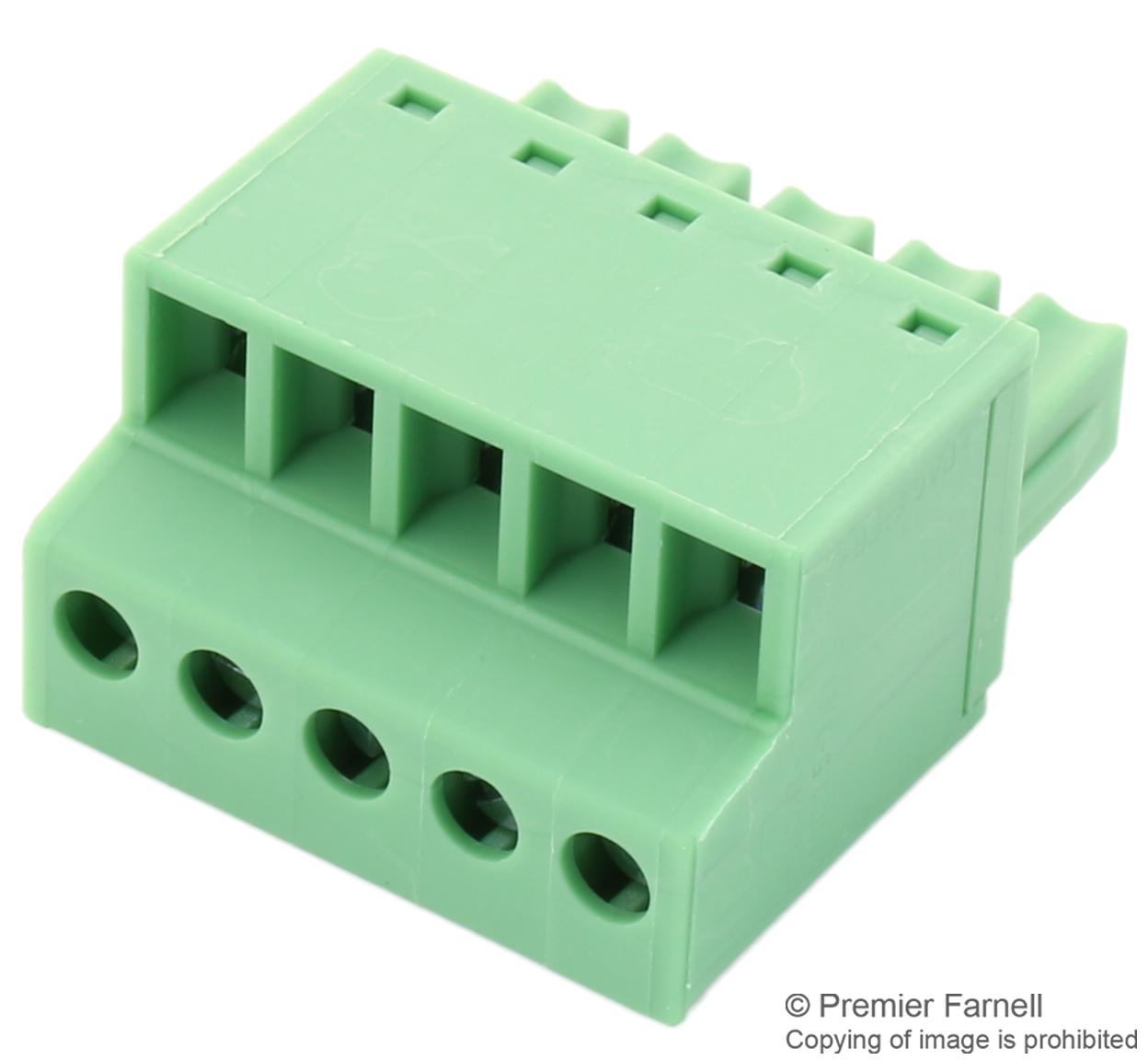 FRONT-MC1,5/5-ST-3,81 TERMINAL BLOCK, PLUGGABLE, 5POS, 16AWG PHOENIX CONTACT