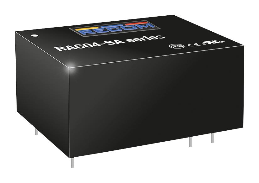 RAC04-24SA CONVERTER, AC/DC, 4W, 3KV, 24V RECOM POWER