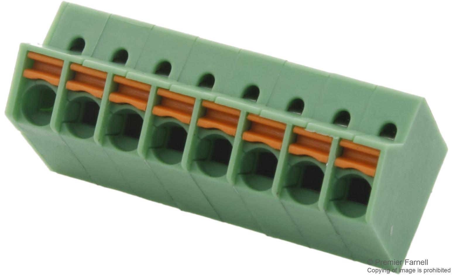 SPTA 1/8-3.5 TERMINAL BLOCK, WIRE TO BRD, 8POS, 16AWG PHOENIX CONTACT