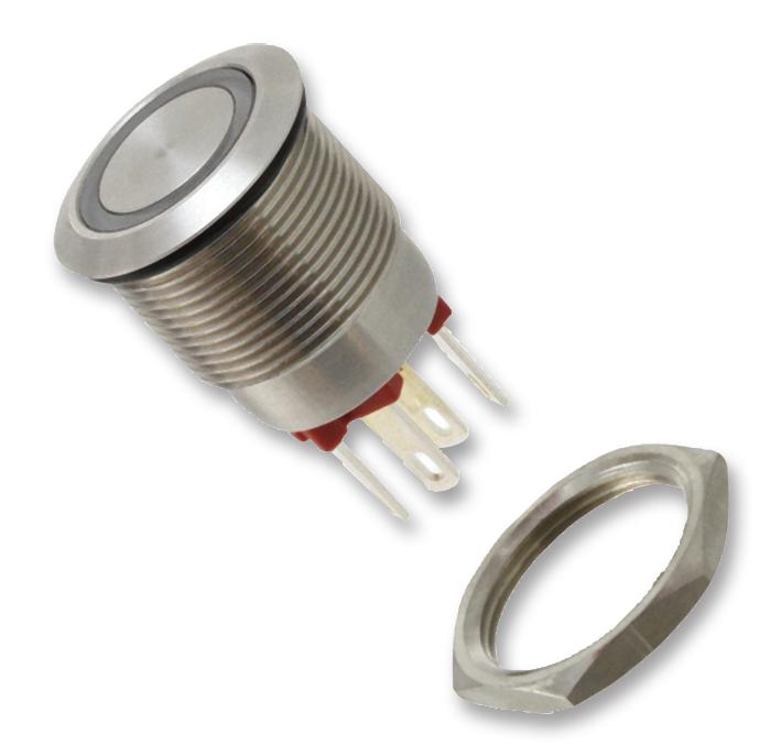 MPI002/28/GN/12 SWITCH, VR, RING ILLUM, GRN, SLDR, 12V BULGIN LIMITED