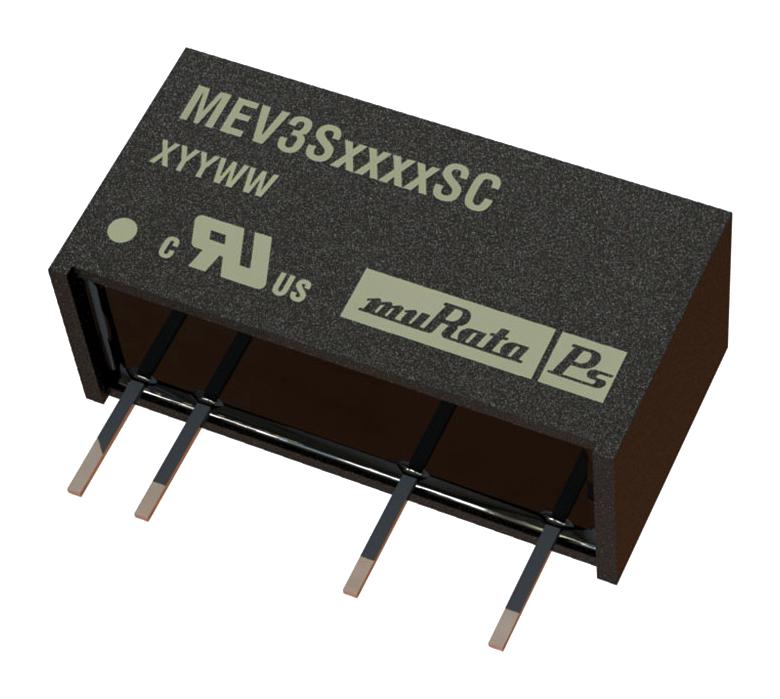 MEV3S1215SC CONVERTER, DC/DC, 3W, 12 TO 15V, 3KV MURATA POWER SOLUTIONS