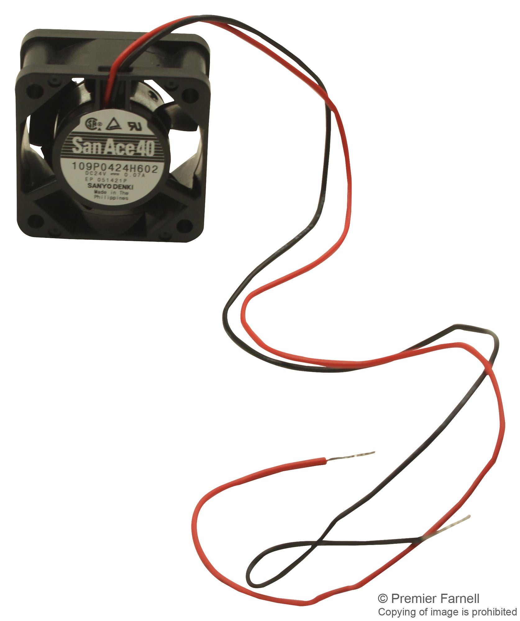 109P0424H702 FAN,AXIAL,24VDC,40X40MM SANYO DENKI