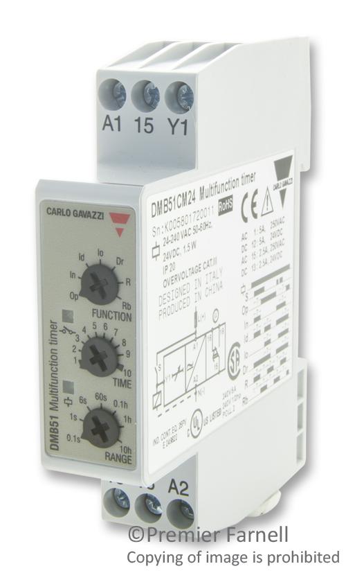 DMB51CM24 RELAY,100H, SPDT, 240VAC, DIN CARLO GAVAZZI
