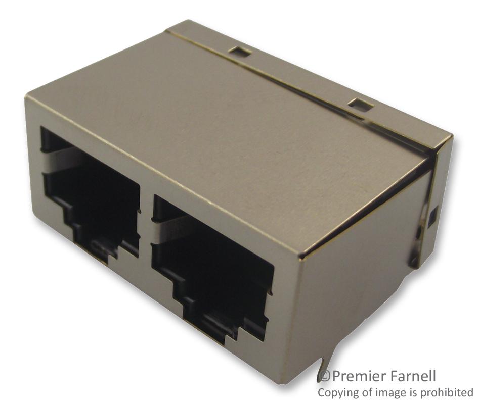 615016137621 JACK, RJ45, HORIZ, 8P8C, SHIELDED, DUAL WURTH ELEKTRONIK