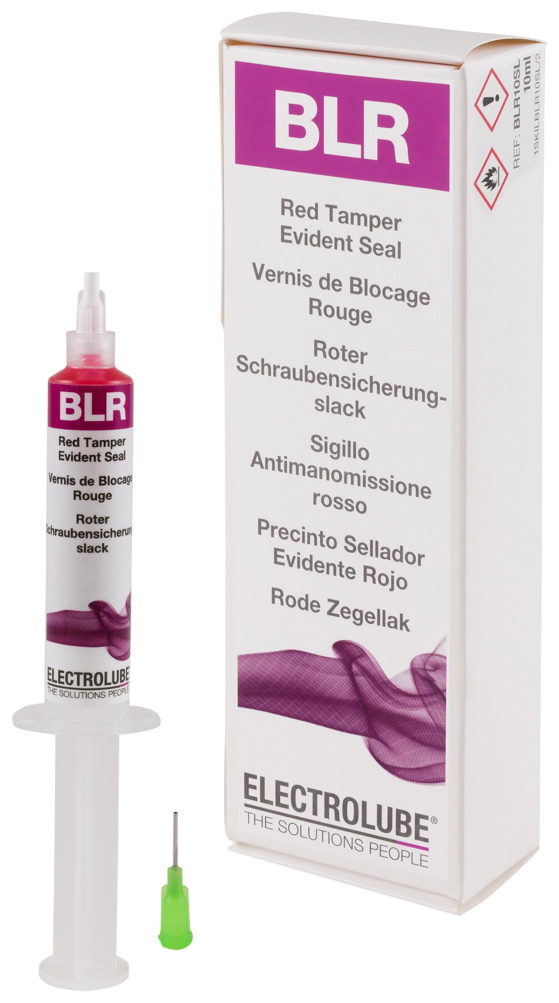 BLR10SL ADHESIVE, ANTITAMPER, RED 10ML SYRGE ELECTROLUBE
