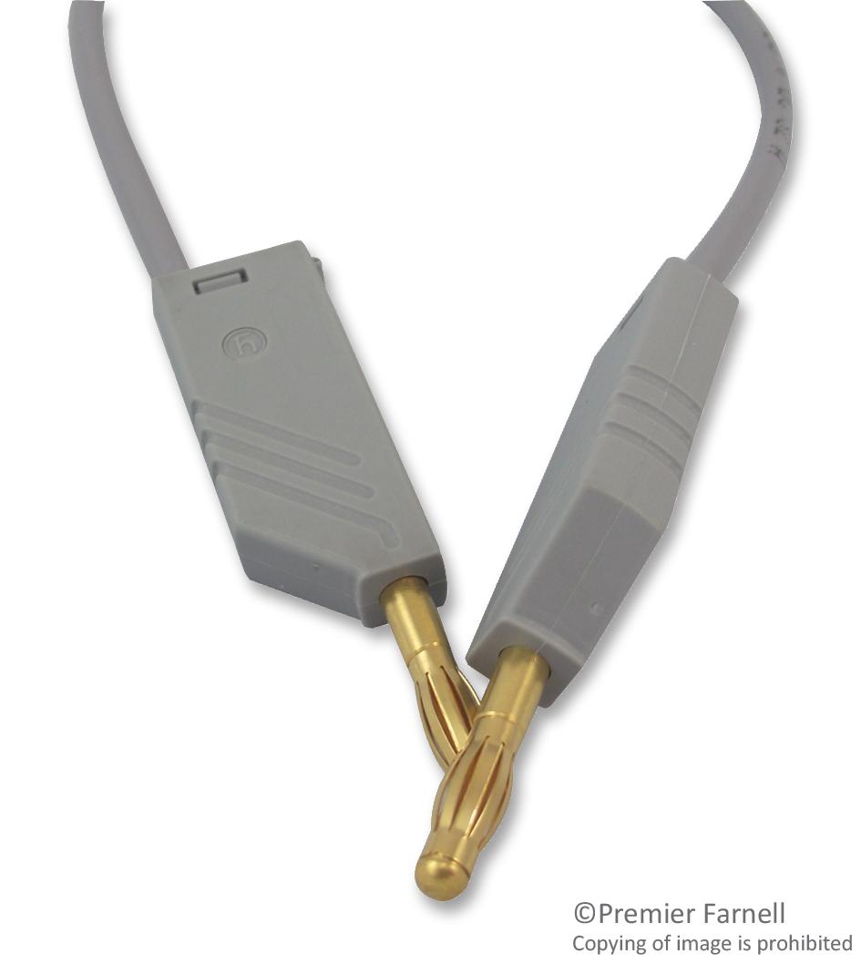 934059706 TEST LEAD, GREY, 250MM, 60V, 32A HIRSCHMANN TEST AND MEASUREMENT
