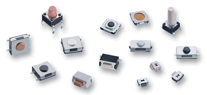 434333045822 SWITCH, 260GF, SIDE PUSH, BLK, J-BEND WURTH ELEKTRONIK