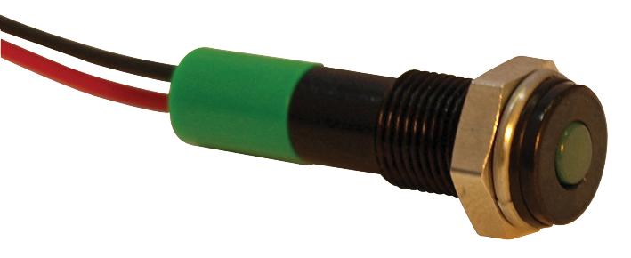 Q6F3BXXG12E INDIC LED  FLUSH 6MM GRE 12VDC,IP67 APEM