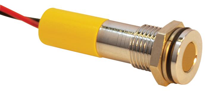 Q8F3CXXY24E INDIC LED  FLUSH 8MM YEL 24VDC,IP67 APEM