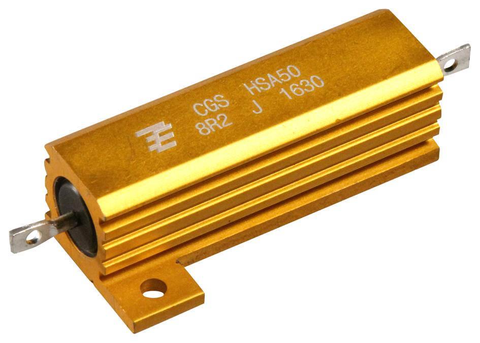 HSA508R2J RESISTOR, ALU HOUSED, 8R2, 5%, 50W CGS - TE CONNECTIVITY