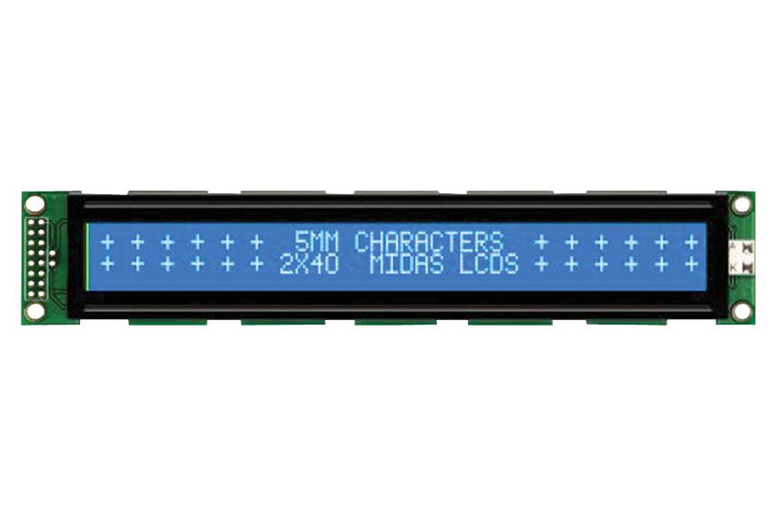 MC24005A6W-BNMLW-V2 DISPLAY, ALPHANUMERIC, 40X2, WHITE MIDAS