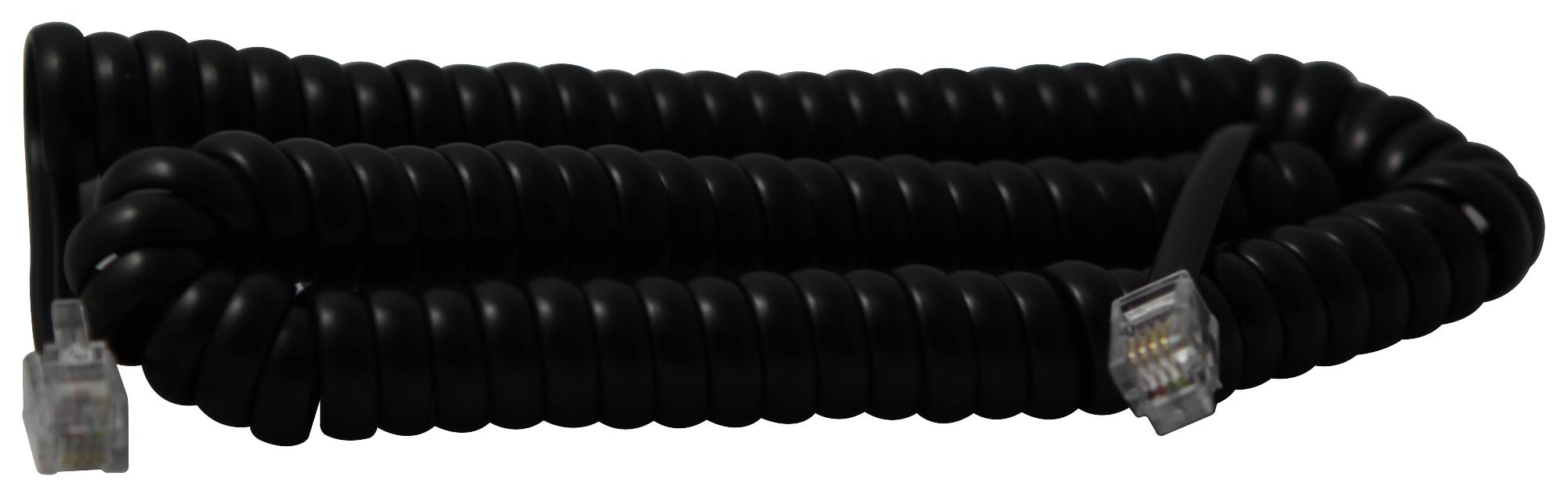 PS11453 CABLE, COILED, 4P4C-4P4C, BLACK, 3M MULTICOMP PRO