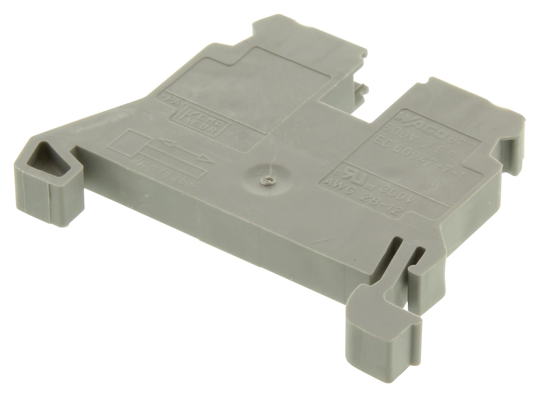 870-901 TERMINAL BLOCK, DIN RAIL, 2POS, 14AWG WAGO