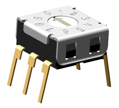 MCR7H4-16RA-V-B SWITCH, ROTARY, 7X7, 16 POS, 4X1 MULTICOMP PRO