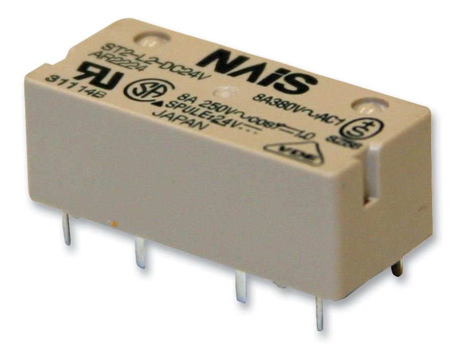 ST2-DC12V-F RELAY, DPST-NO, 250VAC, 30VDC, 8A PANASONIC