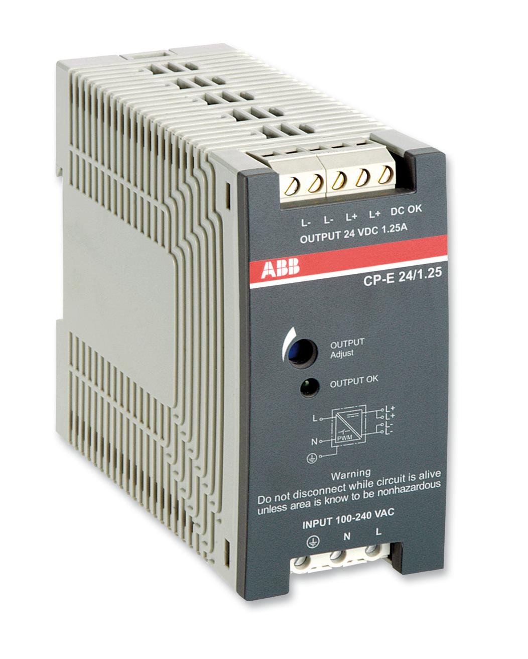 1SVR427031R0000 PSU, DIN RAIL, 30W, 24V, 1.25A ABB