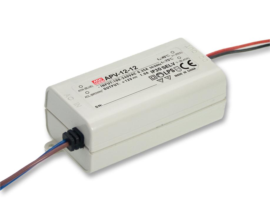 APV-12-12 LED DRIVER, MEDICAL, 1O/P, 12W MEAN WELL