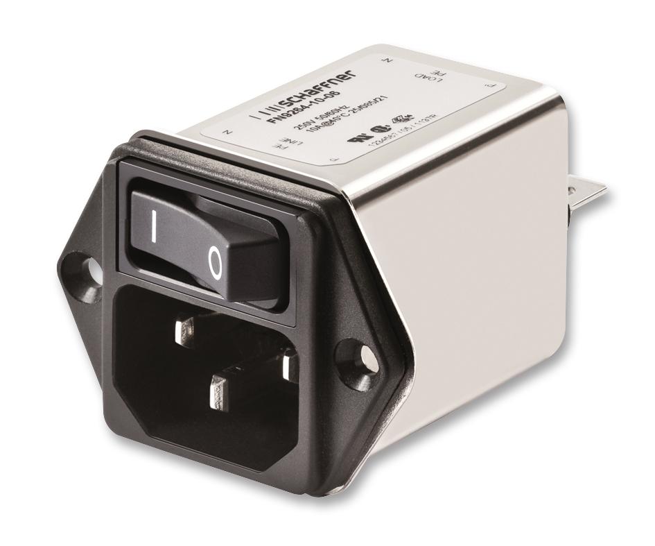 FN9264B-6-06 FILTER, INLET, 2P SWITCH, MEDICAL, 6A SCHAFFNER