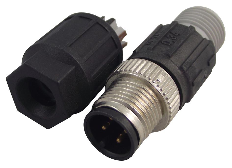 SACC-M12MS-4QO-0,34-M PLUG, M12, PLUSCON, A CODE, 4 WAY PHOENIX CONTACT