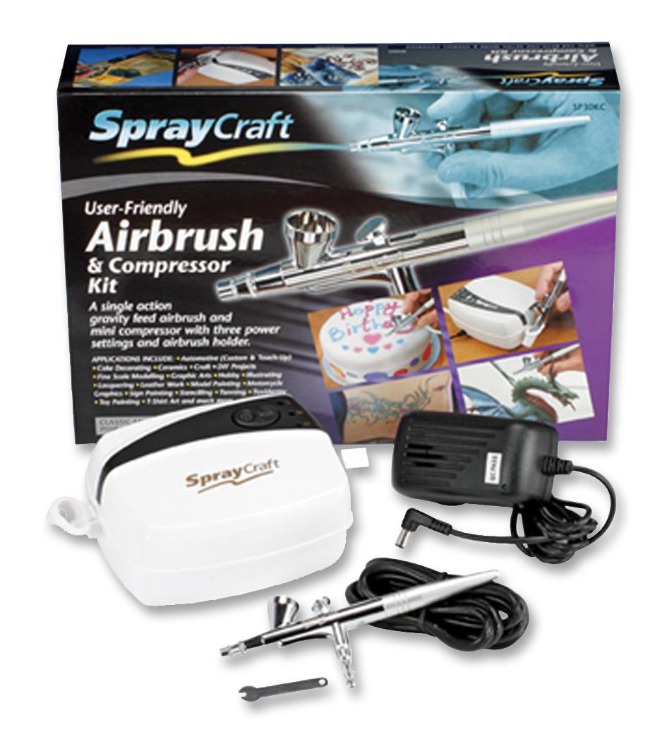 SP30KC KIT, AIRBRUSH & COMPRESSOR, UK PLUG MODELCRAFT