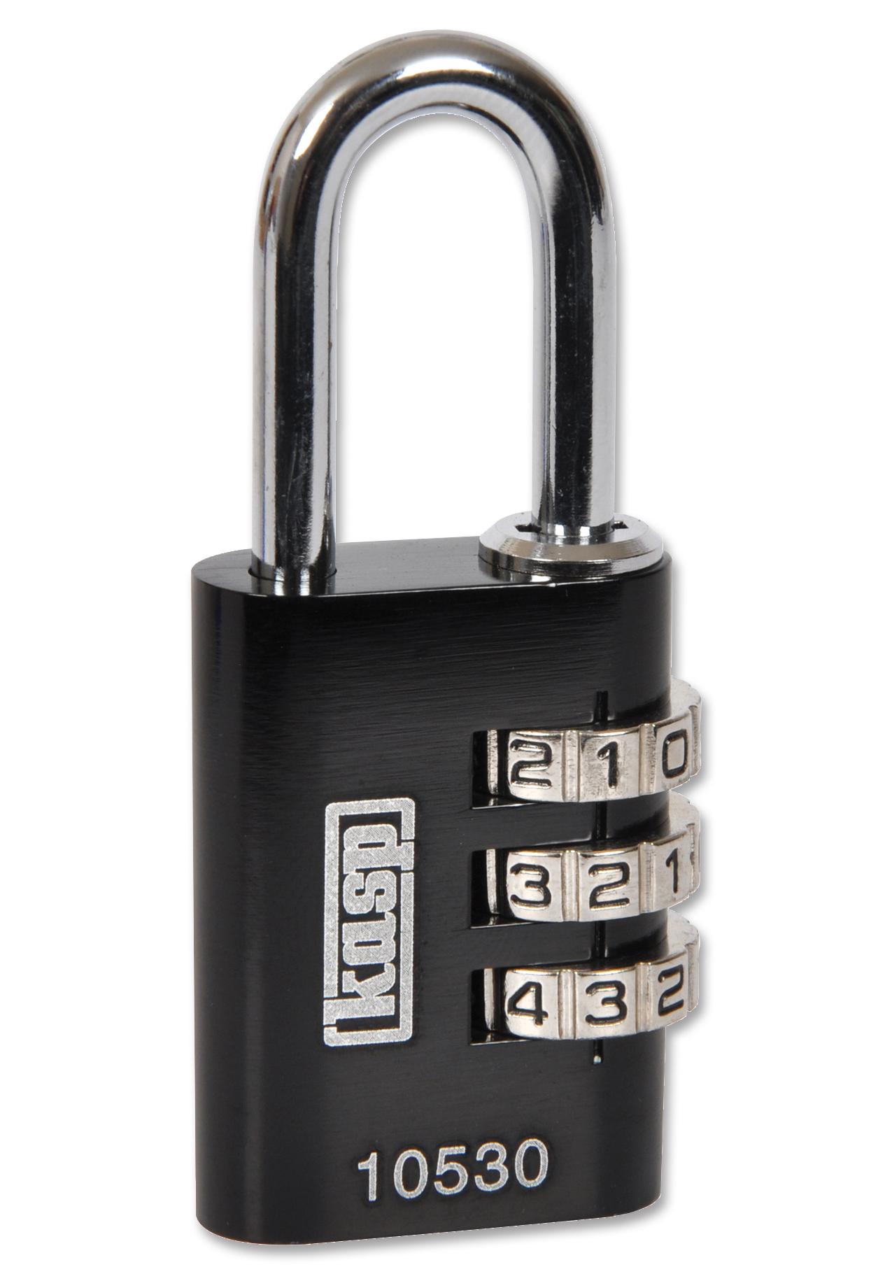 K10530BLAD LOCK, COMBI, ALUMINIUM, 30MM, BLACK KASP SECURITY