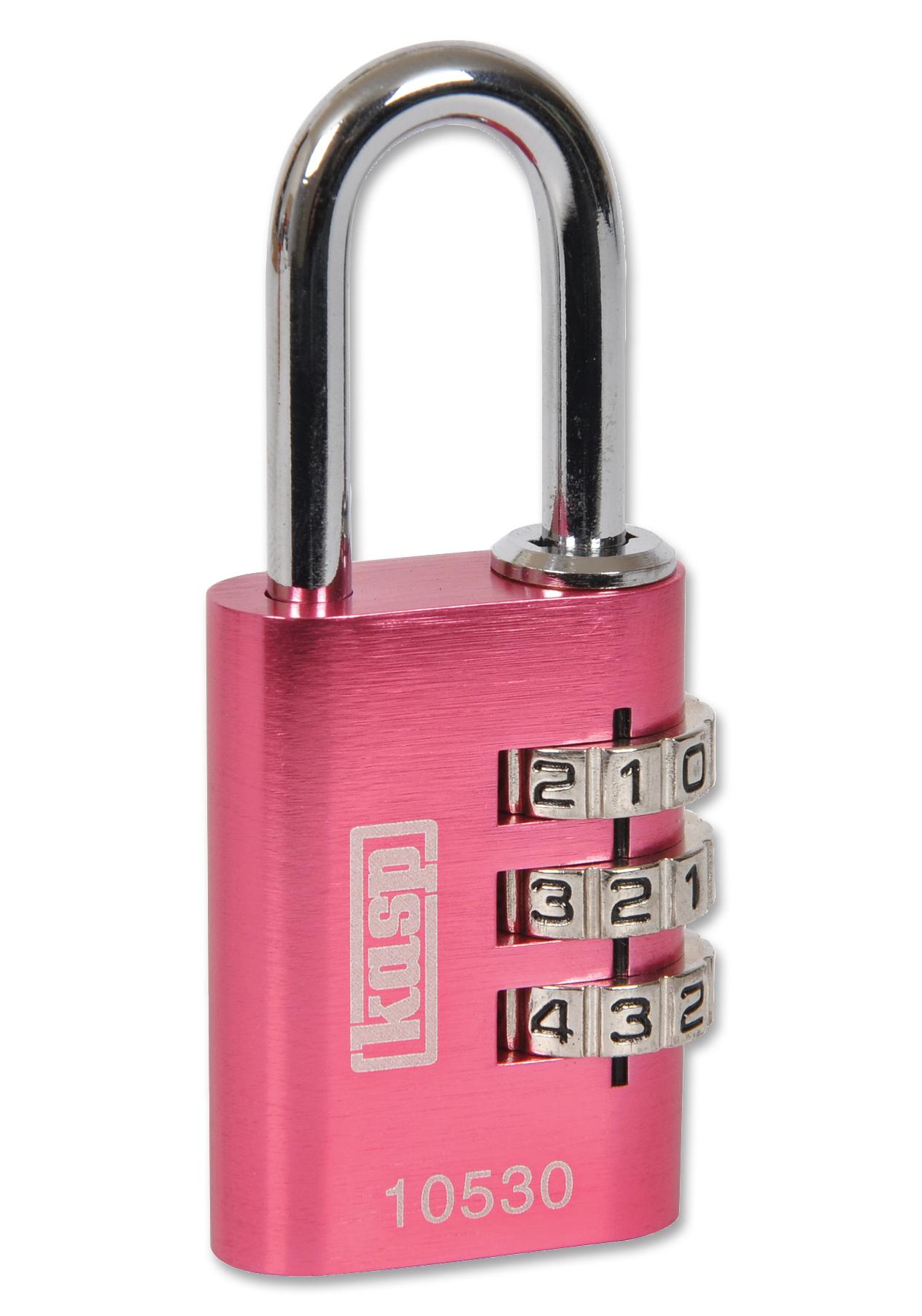 K10530PIND LOCK, COMBI, ALUMINIUM, 30MM, PINK KASP SECURITY
