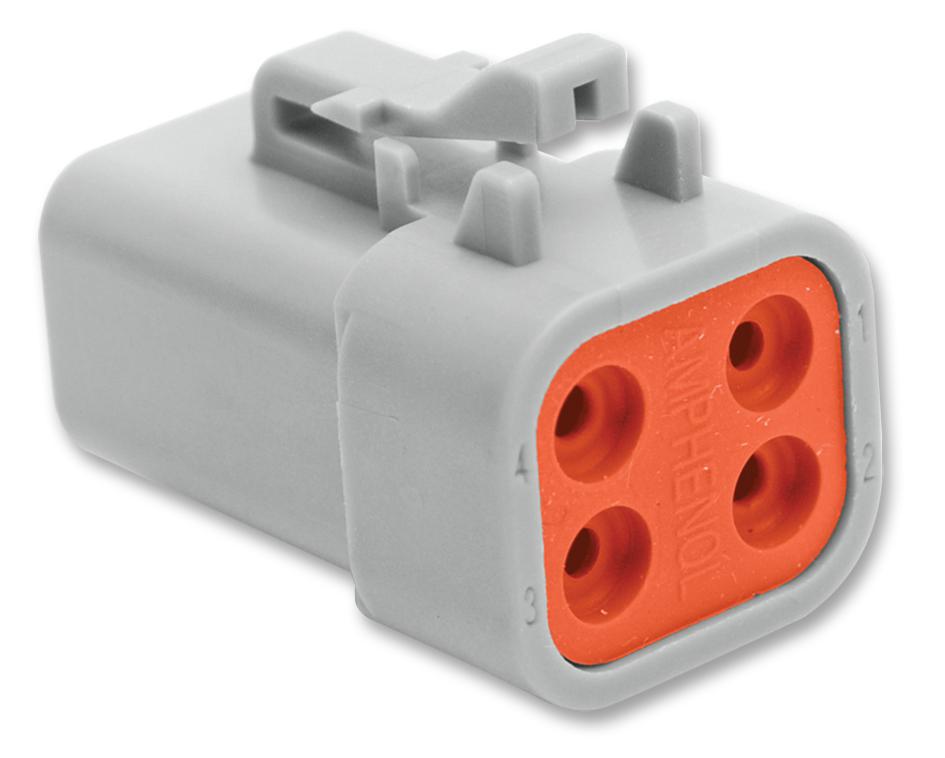 ATP06-4S CONNECTOR HOUSING, PLUG, 4 WAY, PLASTIC AMPHENOL SINE/TUCHEL