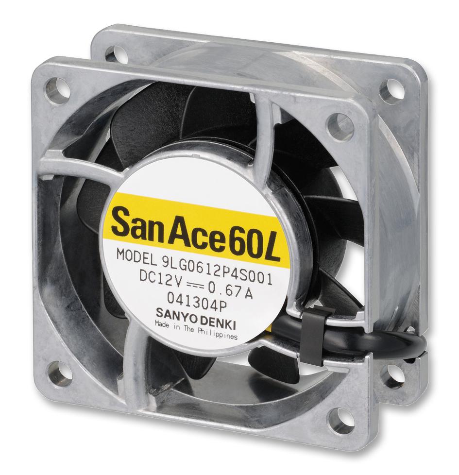 9LG0612P4H001 FAN, 60X60X25MM, 12VDC, 27.5CFM, 35DBA SANYO DENKI