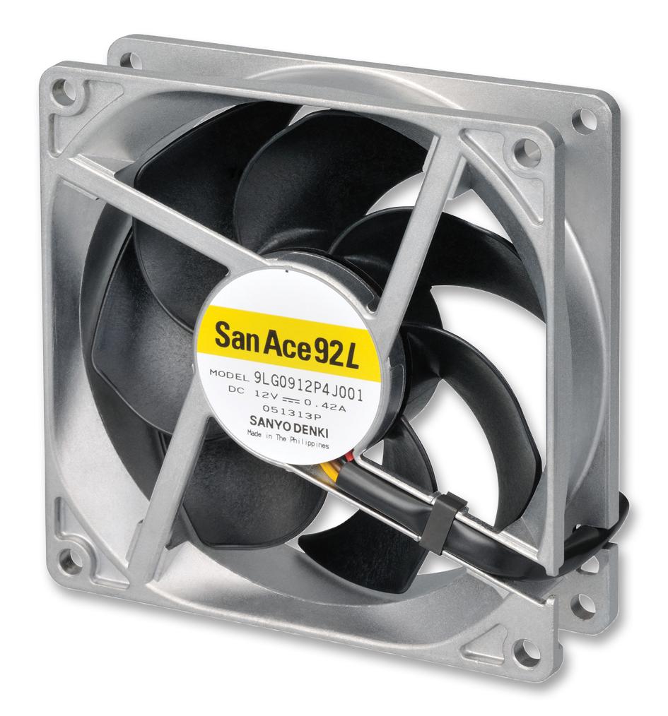 9LG0912P4S001 FAN, 92X92X25MM, 12VDC, 59.7CFM, 37DBA SANYO DENKI
