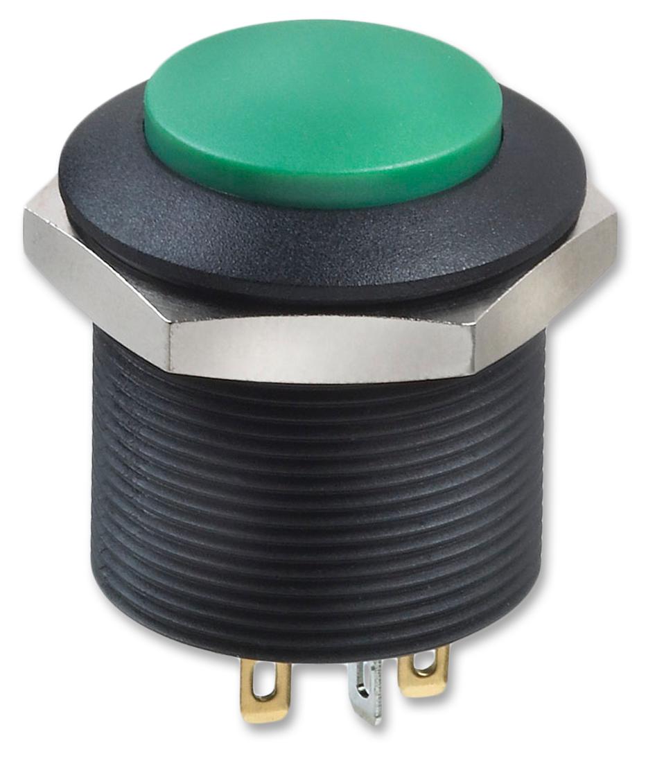 FPAR3D1432B1X SWITCH, DPDT, 0.2A, 12VDC, MOM, GREEN APEM